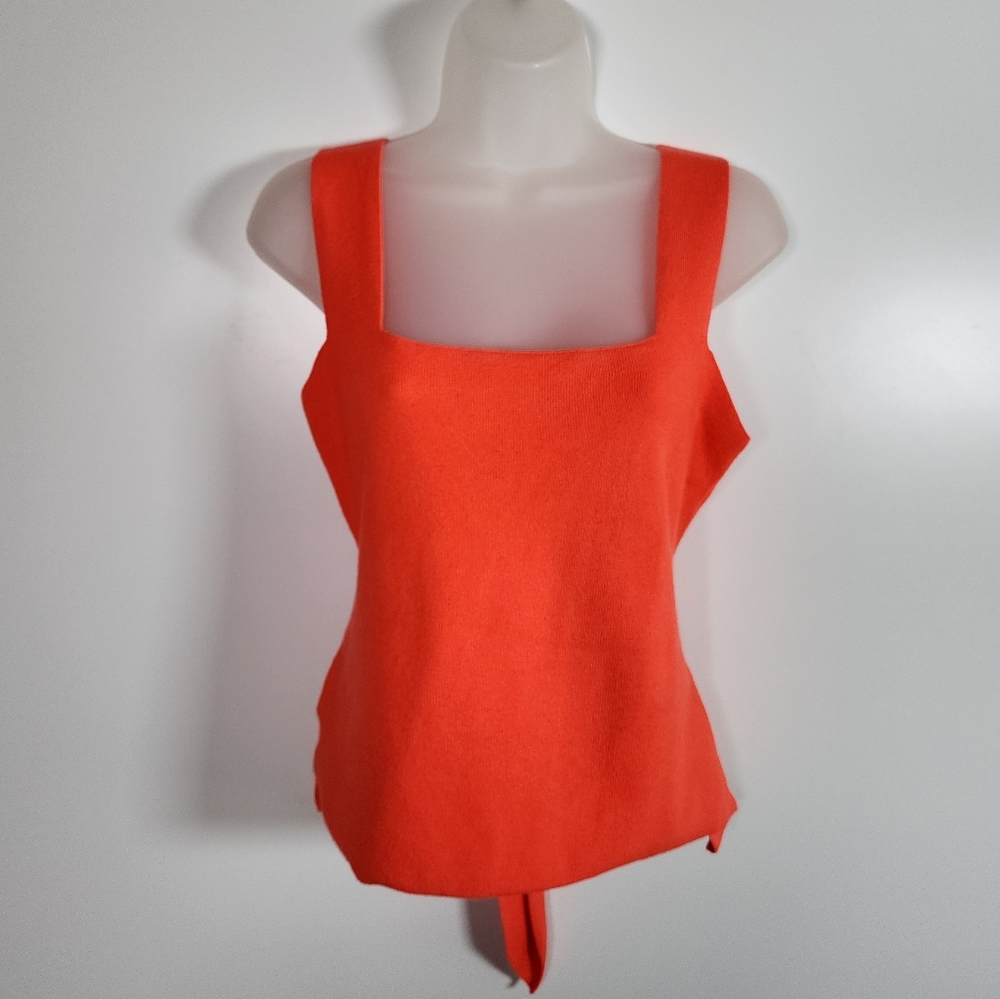 By Anthropologie Orange Harloe Belted Tank Top Medium - Picture 2 of 11